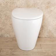 WC Filo Parete Round in Ceramica con Sedile e Copri Wc L38xP57xA41cm