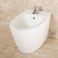 Bidet Filo Parete Round in ceramica moderno L38xP57xA40 cm