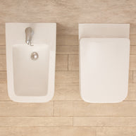 Sanitari Bagno Sospesi Minimal Wc con Seduta+Bidet di Design Moderno