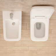 Sanitari Bagno Sospesi Minimal Wc con Seduta+Bidet di Design Moderno