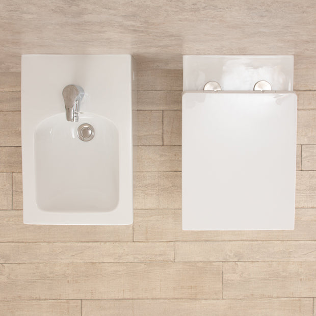 Sanitari Bagno Sospesi Square di Design WC con Tavoletta e Bidet