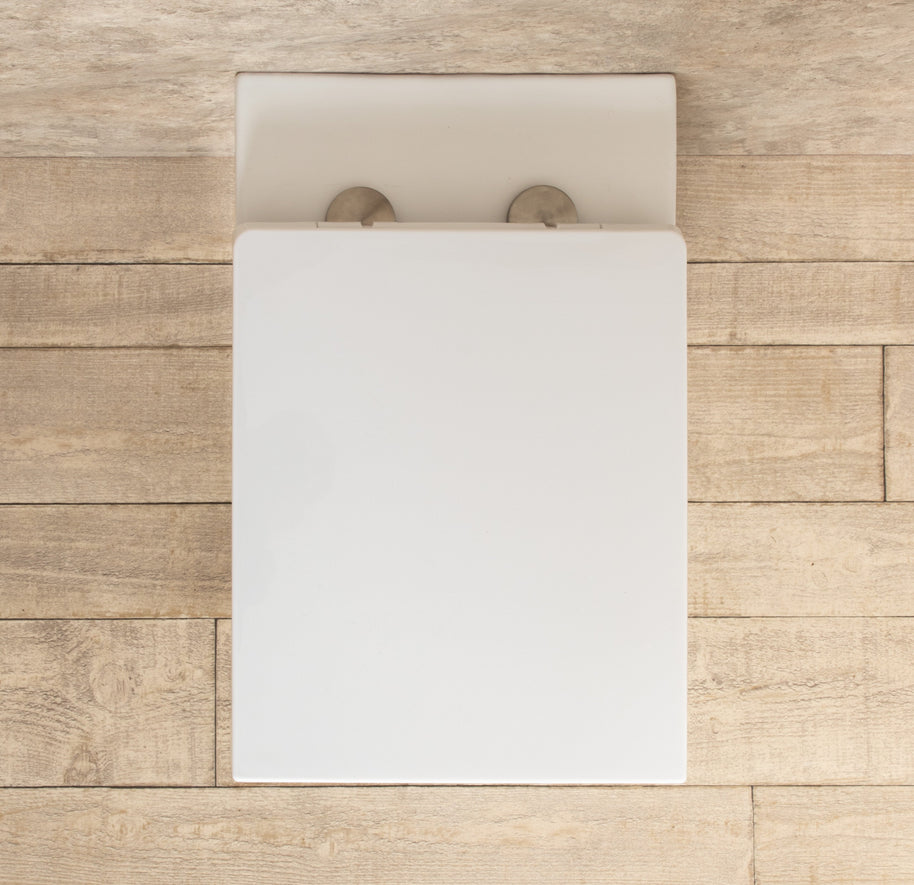 WC Filo Parete Square con seduta e copri vaso L35xP55.5xA39.5cm