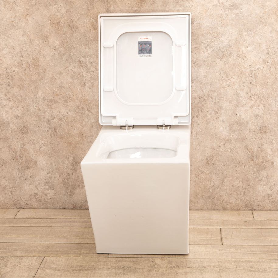 WC Filo Parete Square con seduta e copri vaso L35xP55.5xA39.5cm