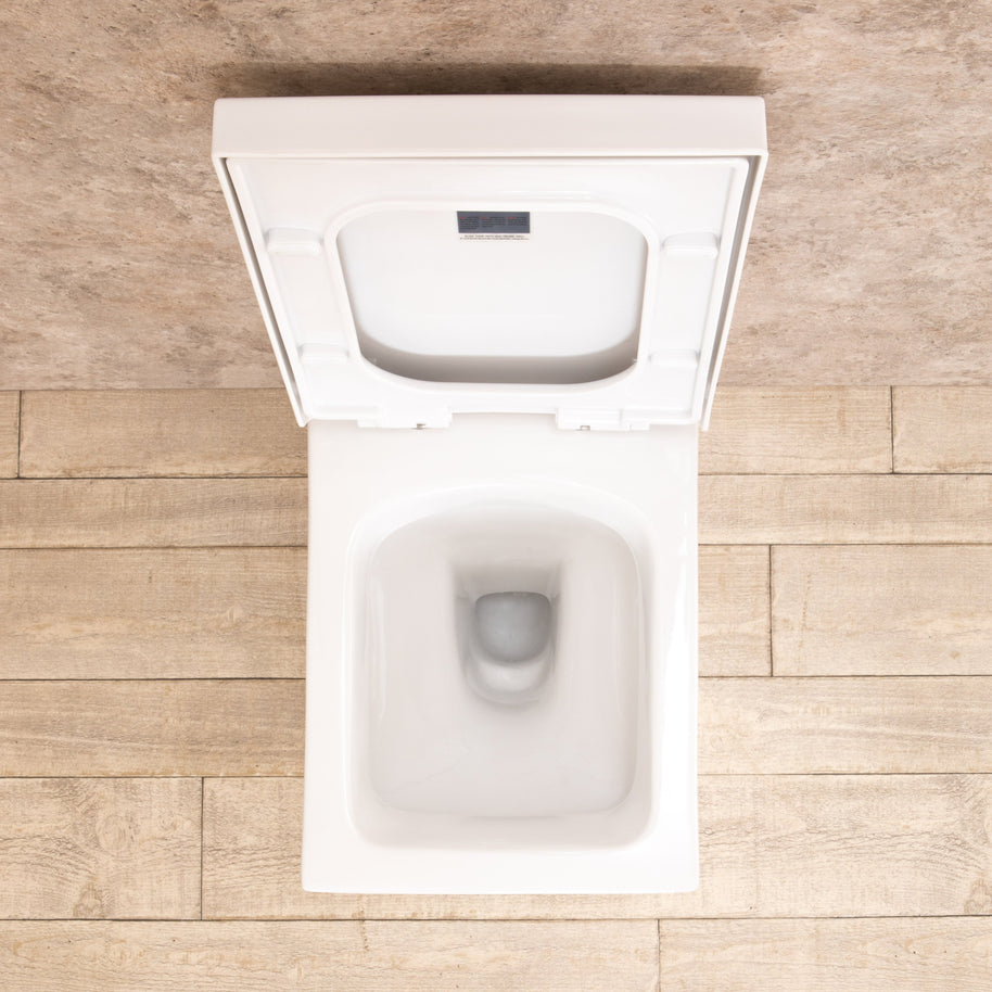 WC Filo Parete Square con seduta e copri vaso L35xP55.5xA39.5cm