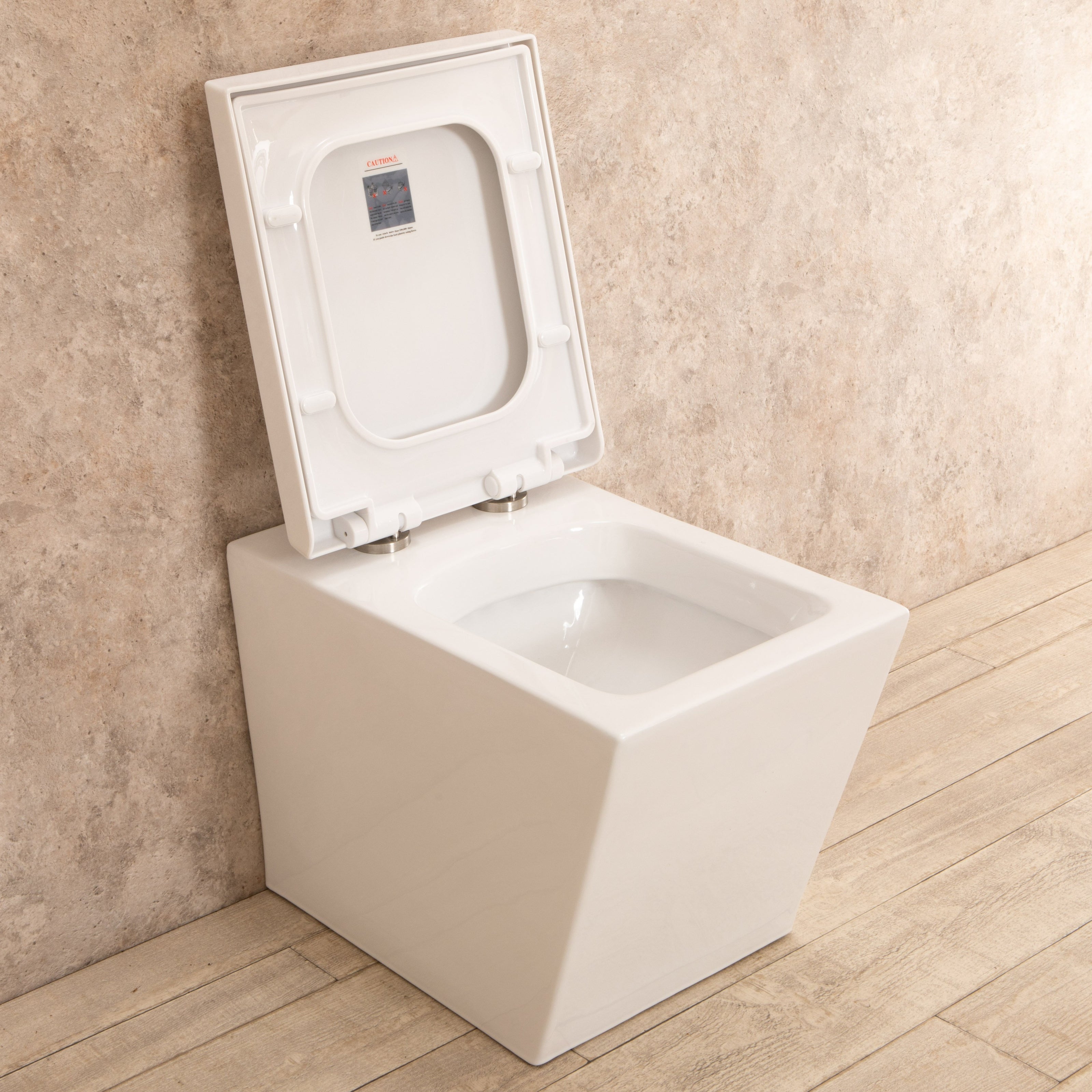 WC Filo Parete Square con seduta e copri vaso L35xP55.5xA39.5cm