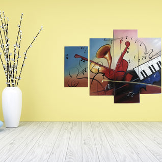 Quadro Moderno Dipinto a Mano su Tela Arte Astratta a 5 Pannelli N62