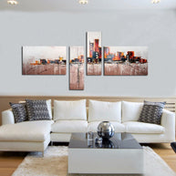 Quadro Dipinto a Mano Olio su Tela di Città astratta N67