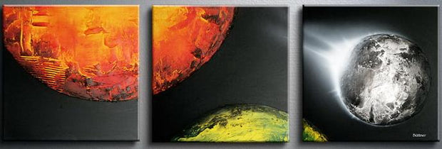 Quadro Moderno Dipinto a Mano immagine spaziale a 3 Pannelli N76