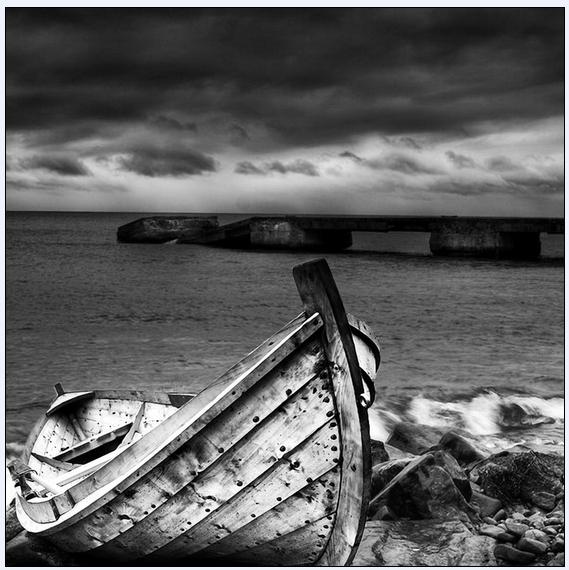 Quadro Stampa su Tela Paesaggistico in Bianco Nero N77