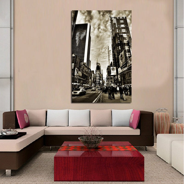 Quadro Stampa su Tela di Immagine Metropolitana Bianco Nero N79