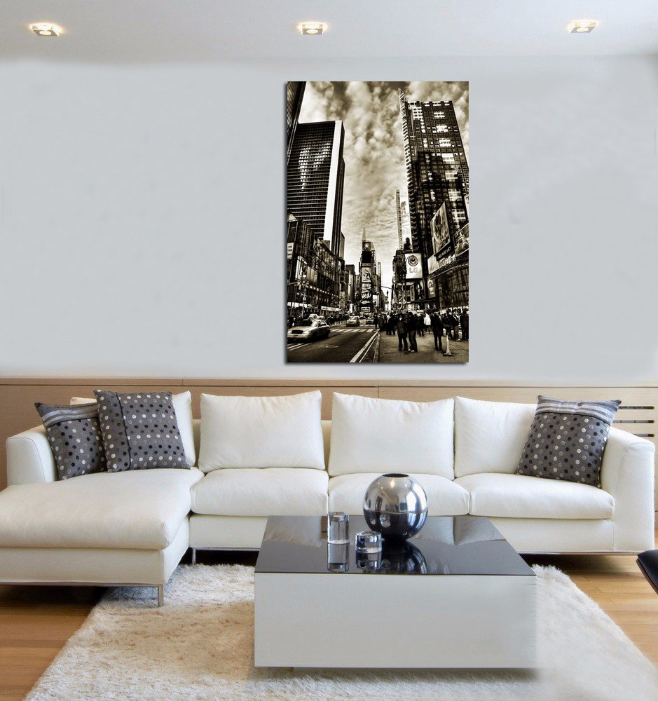 Quadro Stampa su Tela di Immagine Metropolitana Bianco Nero N79