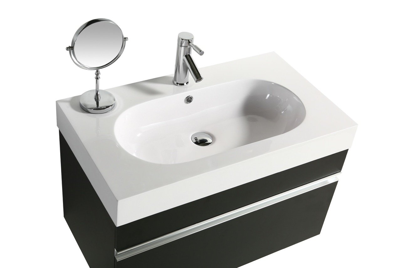Mobile Arredo Bagno Idea 90 cm Sospeso Moderno Nero