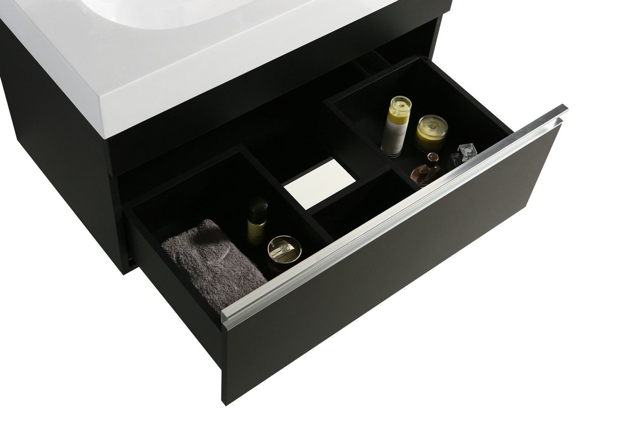 Mobile Arredo Bagno Idea 90 cm Sospeso Moderno Nero