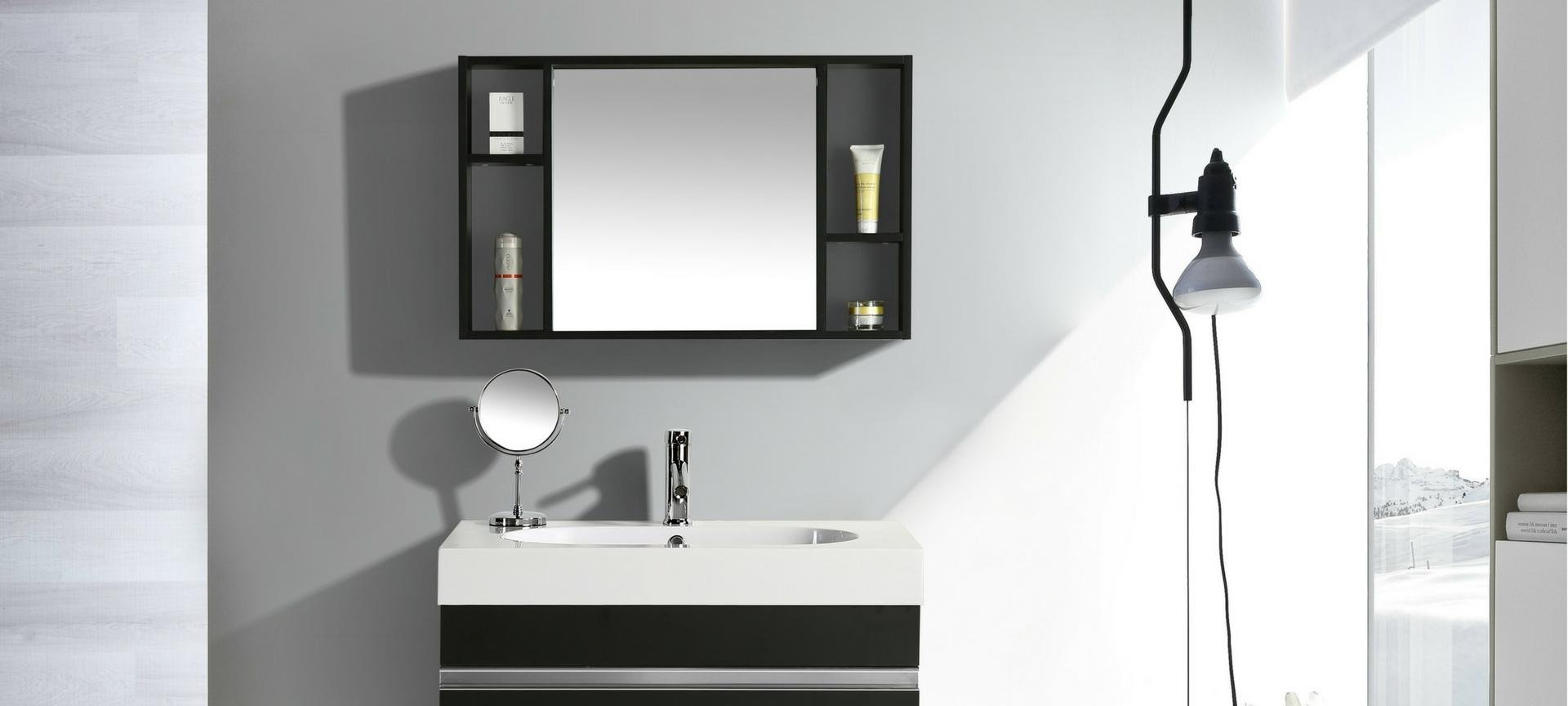 Mobile Arredo Bagno Idea 90 cm Sospeso Moderno Nero