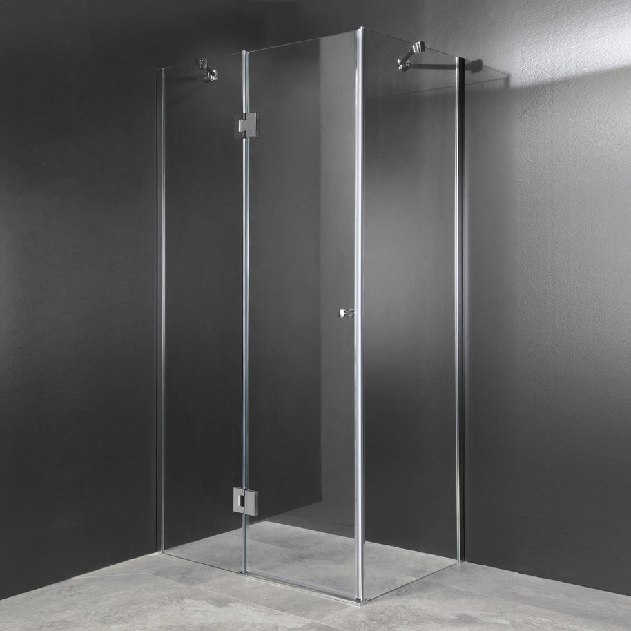 Cabina Doccia Lux Vetri 8mm Telaio Inox 80x90 Sinistro