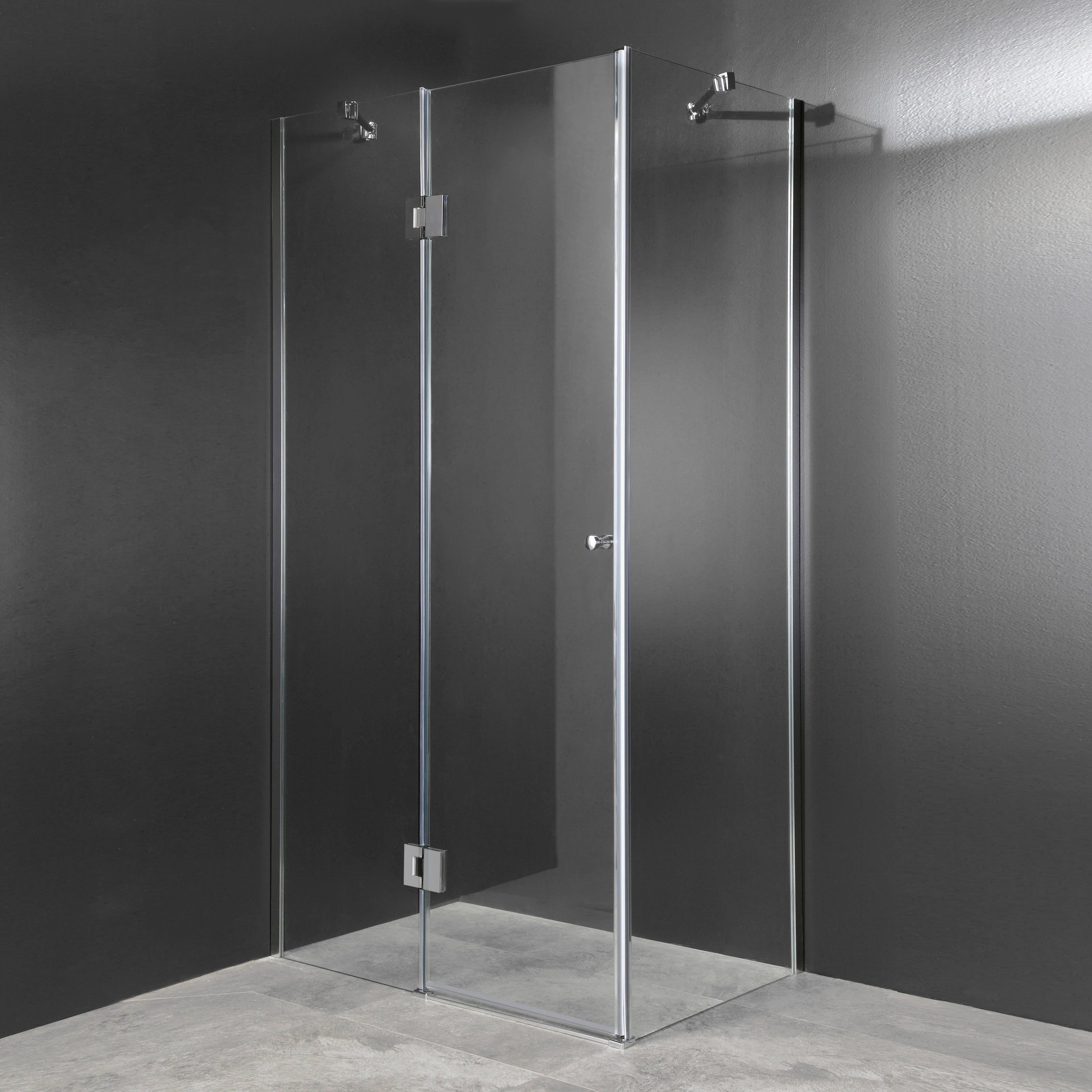 Cabina Doccia Lux Vetri 8mm Telaio Inox 80x90 Sinistro