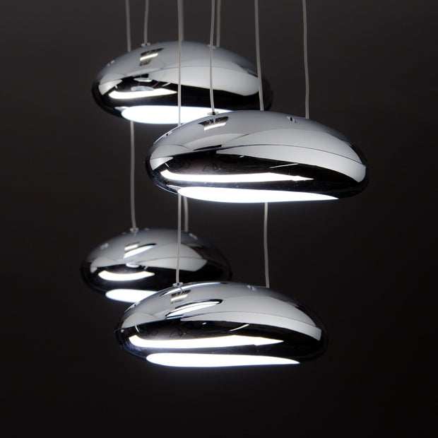 Lampadario a Led Drop Design 4B Luce Fredda Soggiorno Moderno