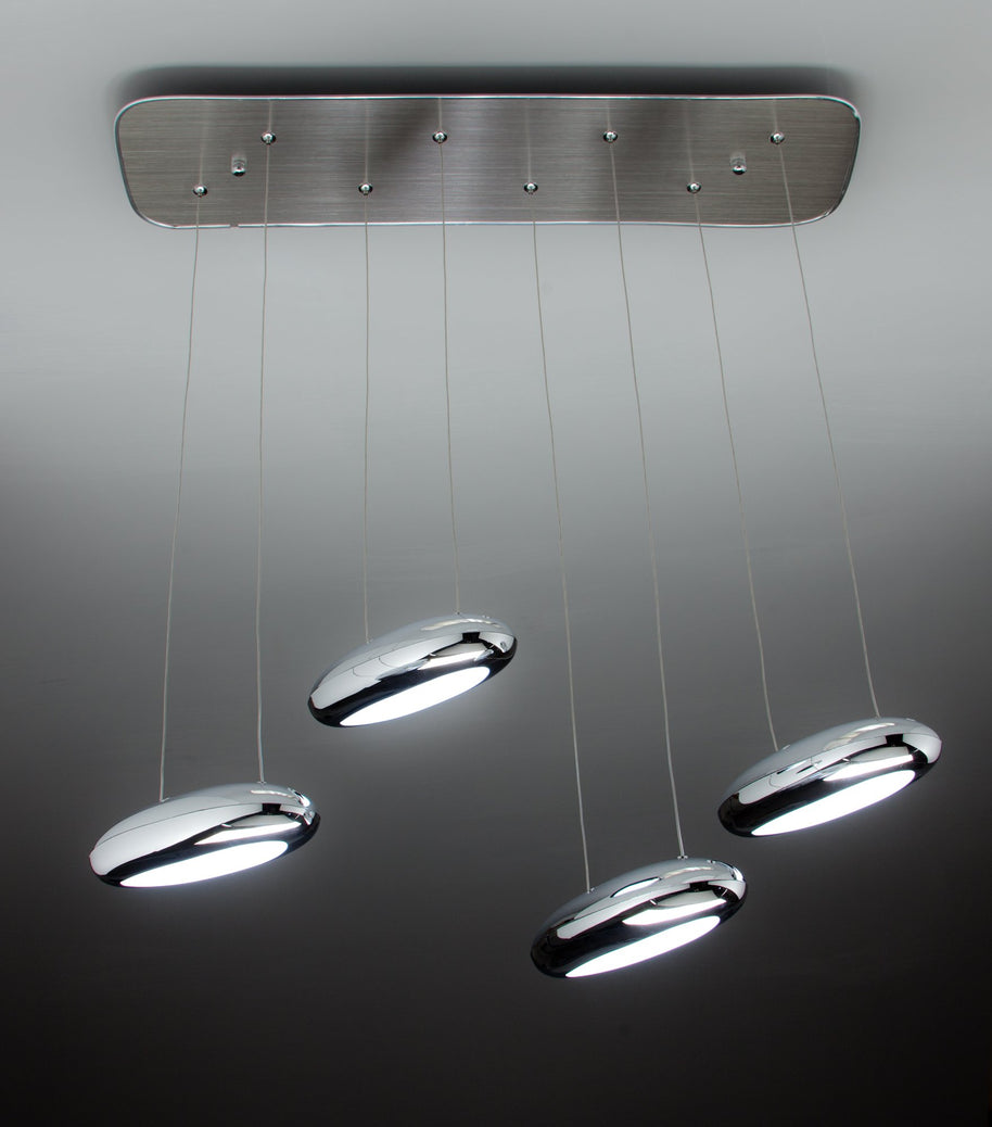 Lampadario a Led Drop Design 4B Luce Fredda Soggiorno Moderno