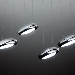 Lampadario a Led Drop Design 4B Luce Fredda Soggiorno Moderno