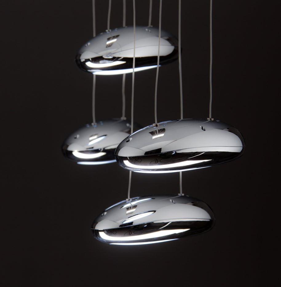 Lampadario a Led Drop Design 4B Luce Fredda Soggiorno Moderno