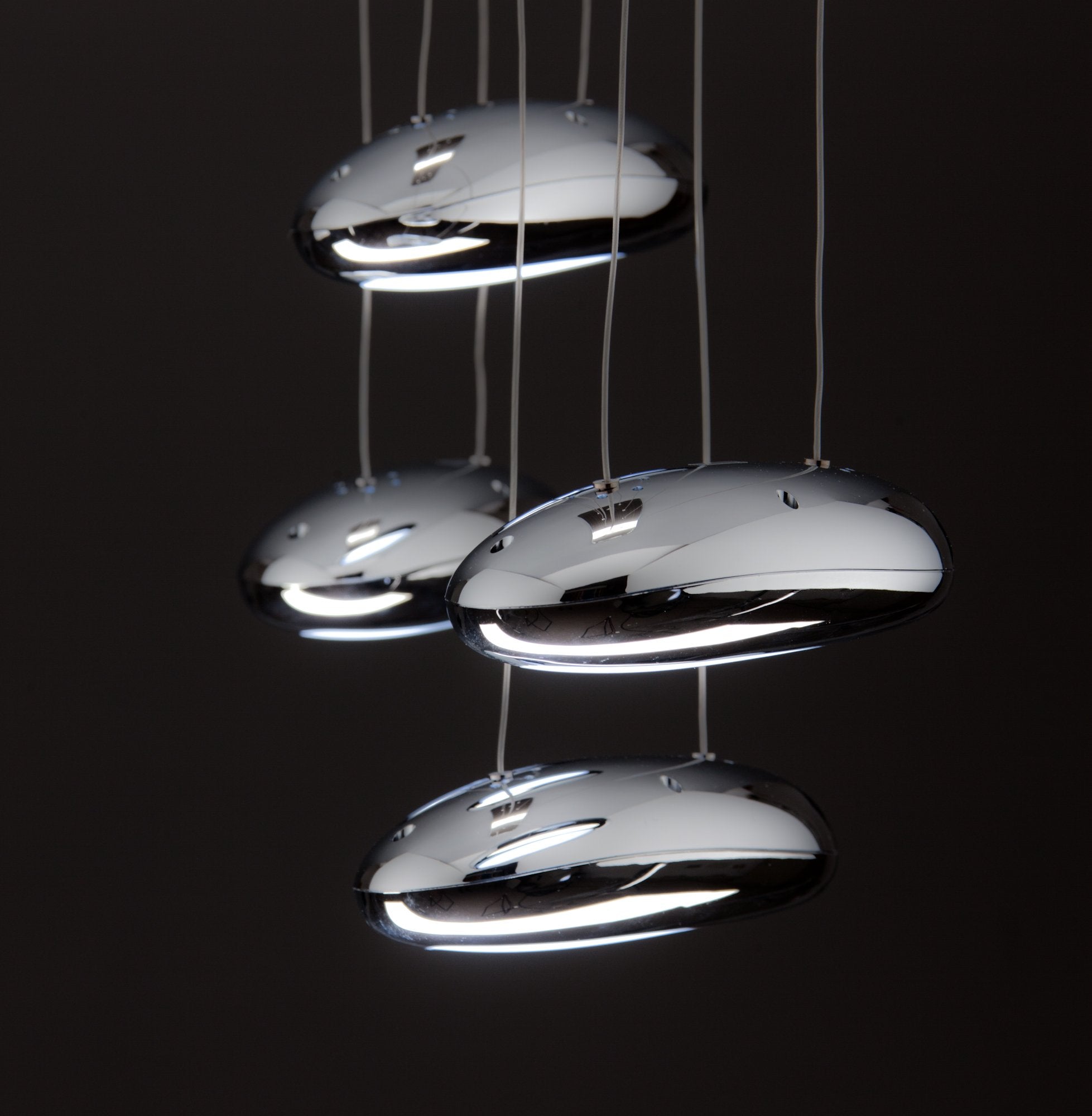 Lampadario a Led Drop Design 4B Luce Fredda Soggiorno Moderno