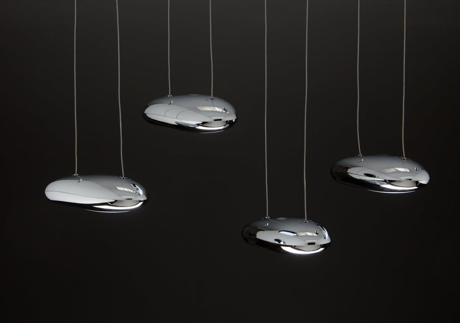 Lampadario a Led Drop Design 4B Luce Fredda Soggiorno Moderno