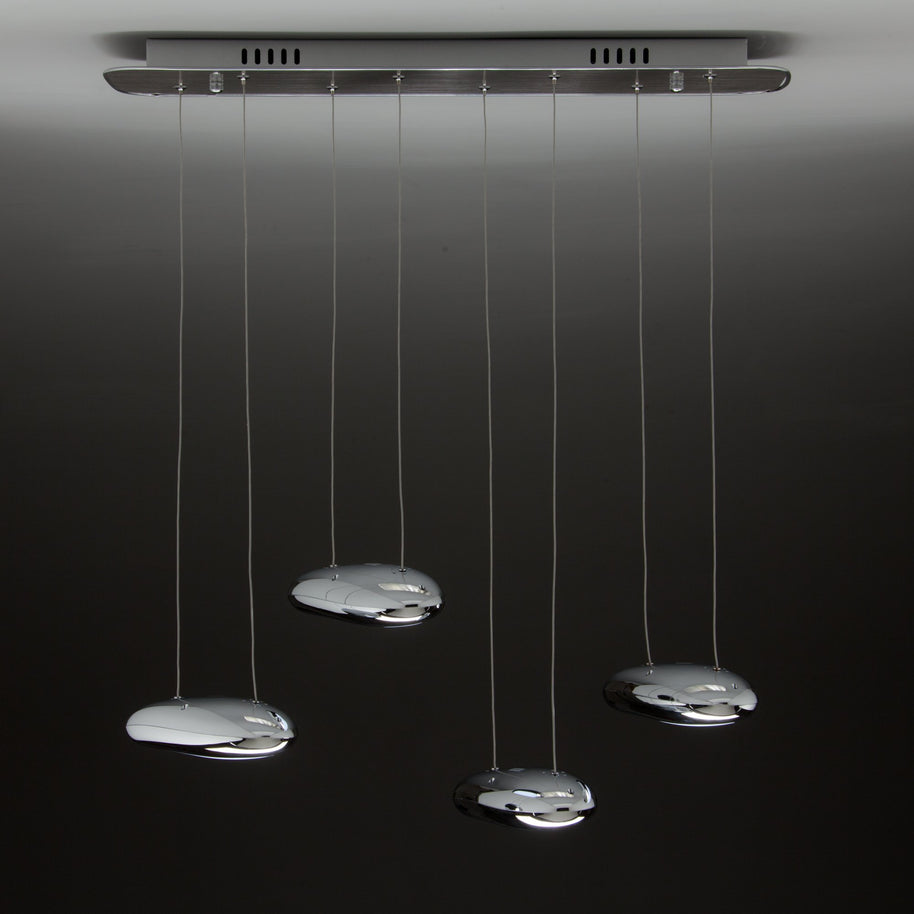 Lampadario a Led Drop Design 4B Luce Fredda Soggiorno Moderno