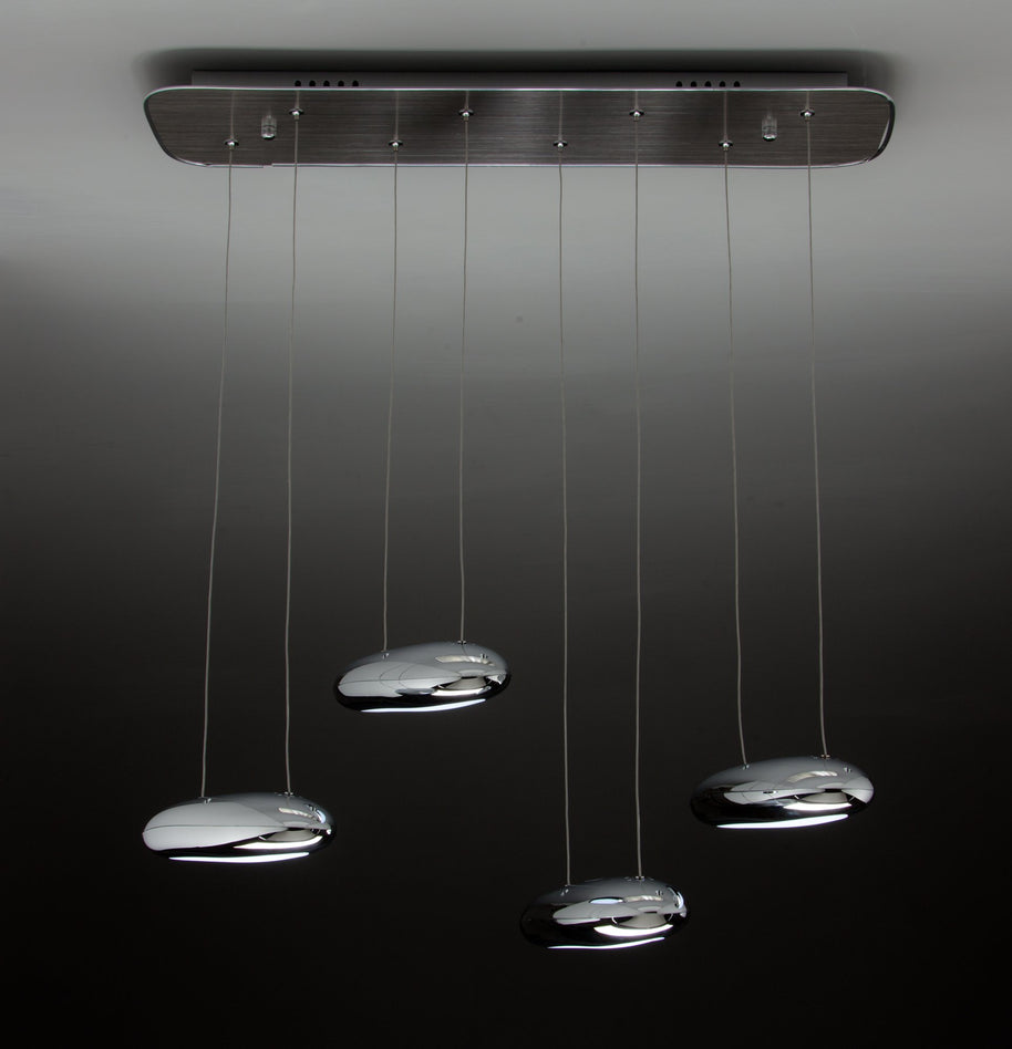 Lampadario a Led Drop Design 4B Luce Fredda Soggiorno Moderno