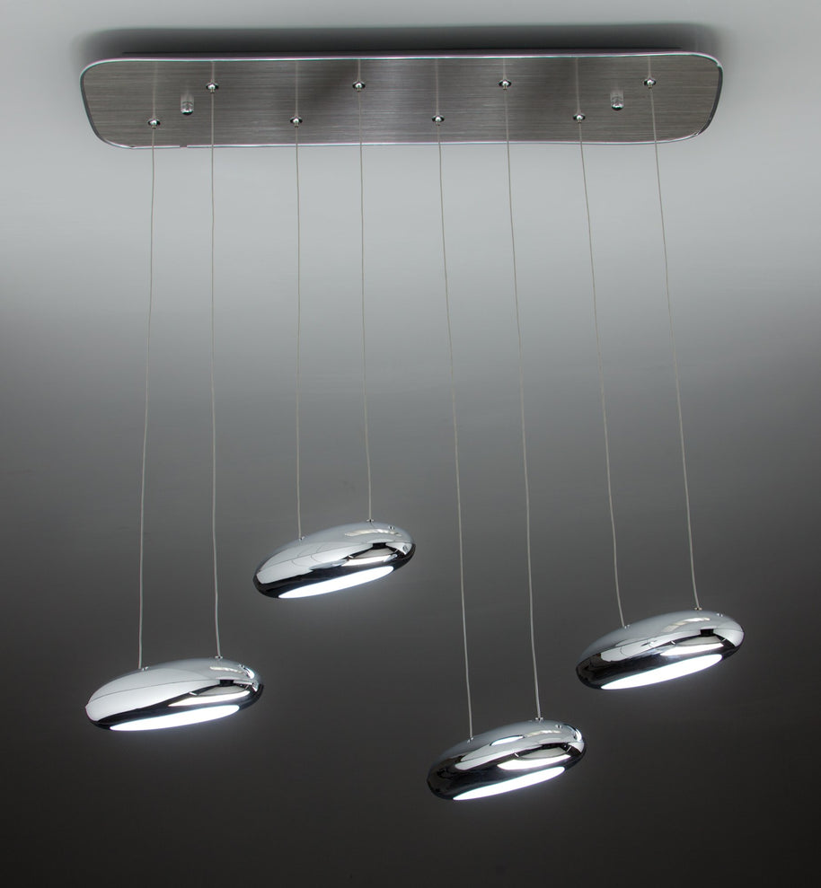 Lampadario a Led Drop Design 4B Luce Fredda Soggiorno Moderno