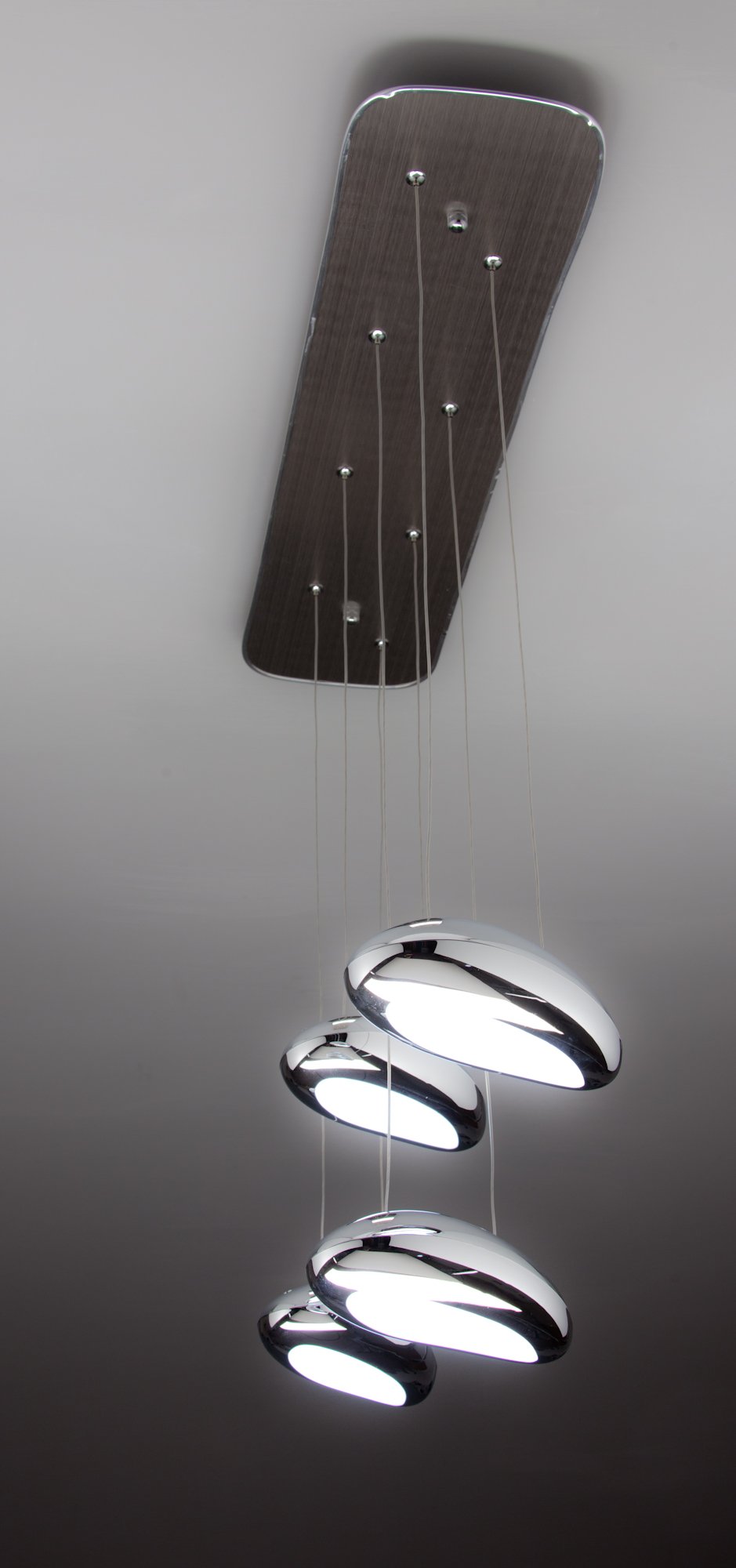 Lampadario a Led Drop Design 4B Luce Fredda Soggiorno Moderno