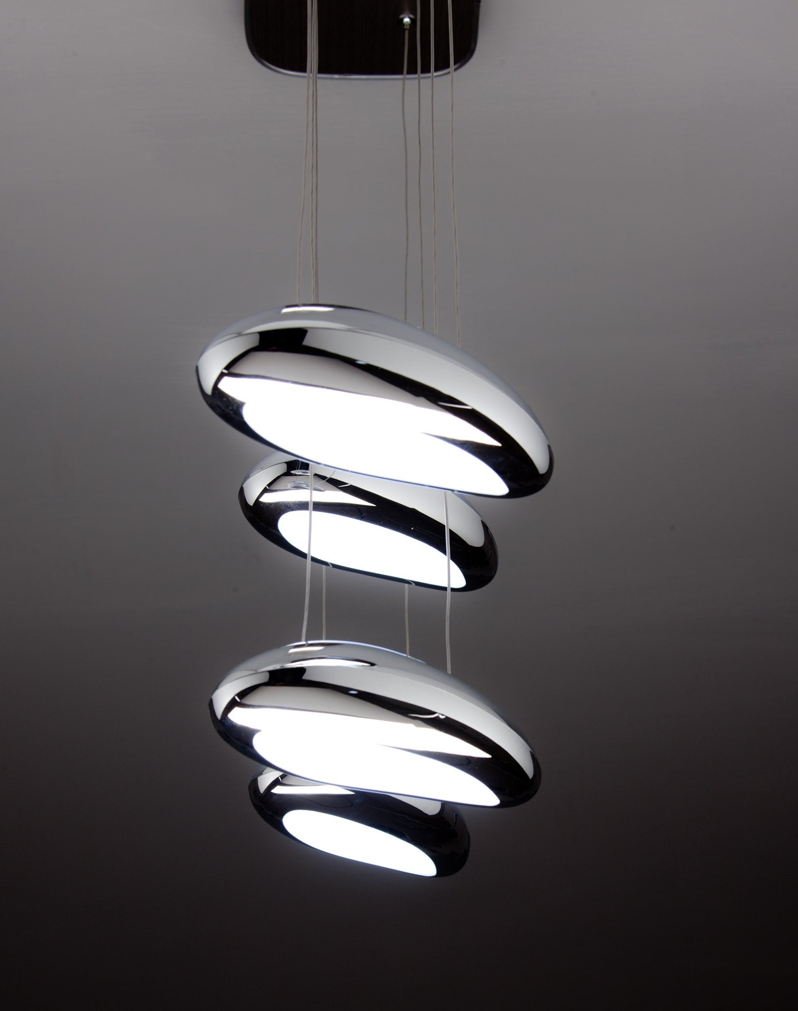 Lampadario a Led Drop Design 4B Luce Fredda Soggiorno Moderno