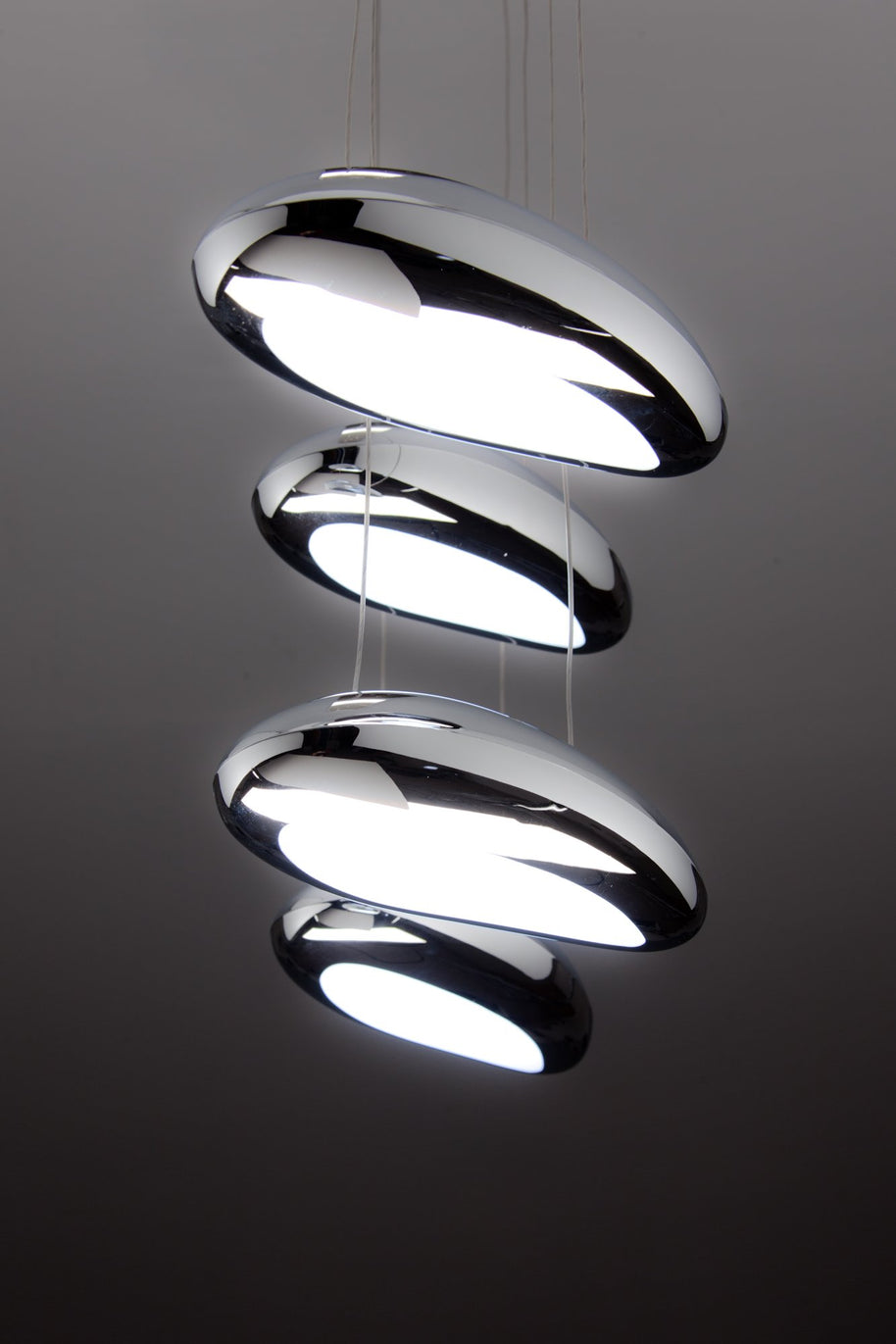 Lampadario a Led Drop Design 4B Luce Fredda Soggiorno Moderno