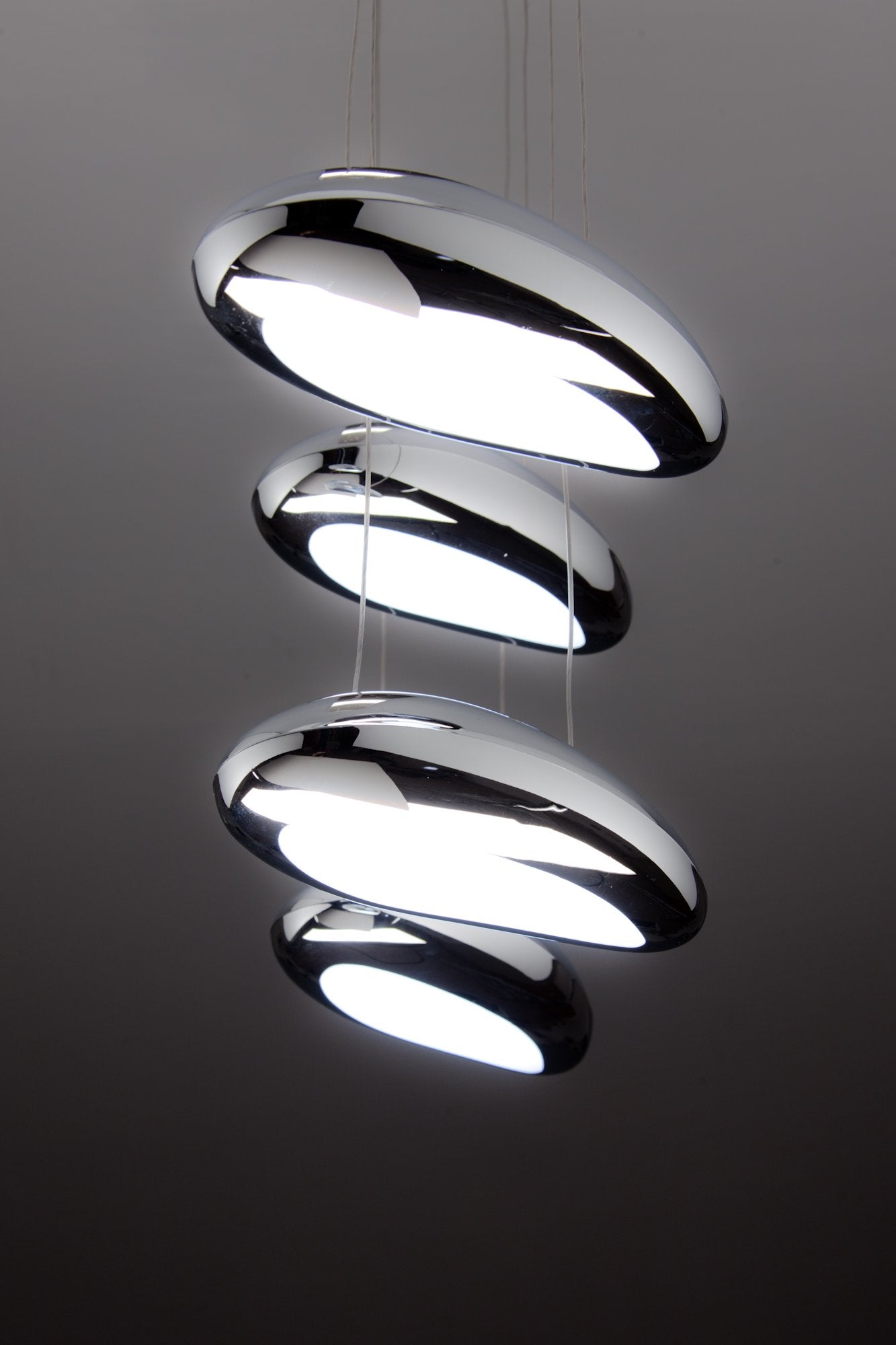 Lampadario a Led Drop Design 4B Luce Fredda Soggiorno Moderno