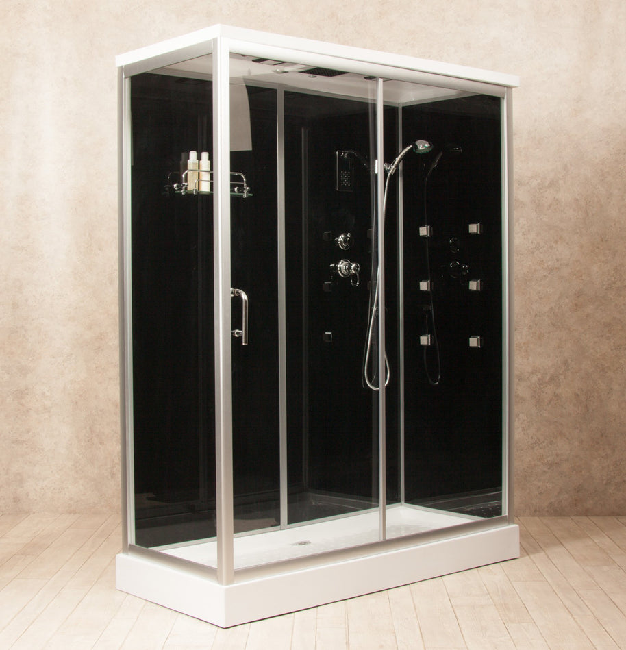 Box Doccia Black Air 70x130 Destra Idromassaggio Multifunzione