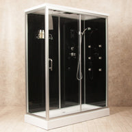 Box Doccia Black Air 70x130 Destra Idromassaggio Multifunzione