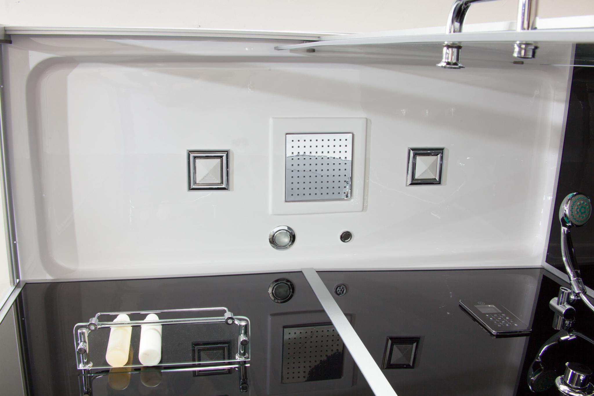 Box Doccia Black Air 70x130 Sinistra Idromassaggio Multifunzione