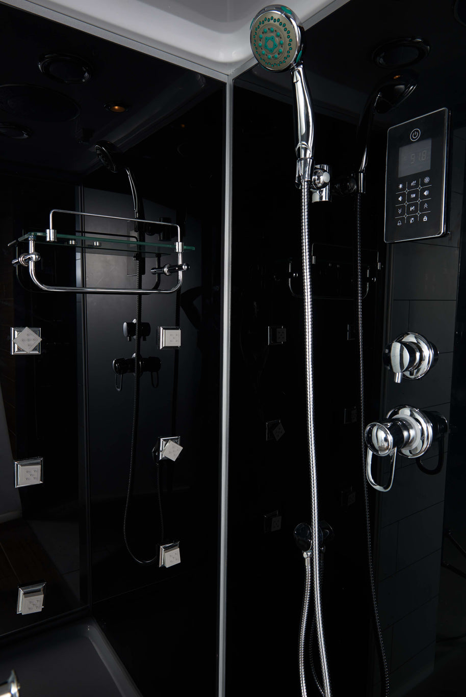Box Doccia Black Air 70x130 Sinistra Idromassaggio Multifunzione