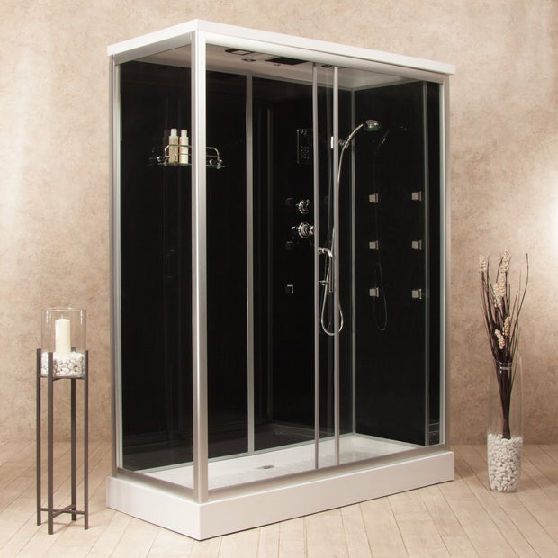 Box Doccia Black Air 70x140 Destra Idromassaggio Multifunzione