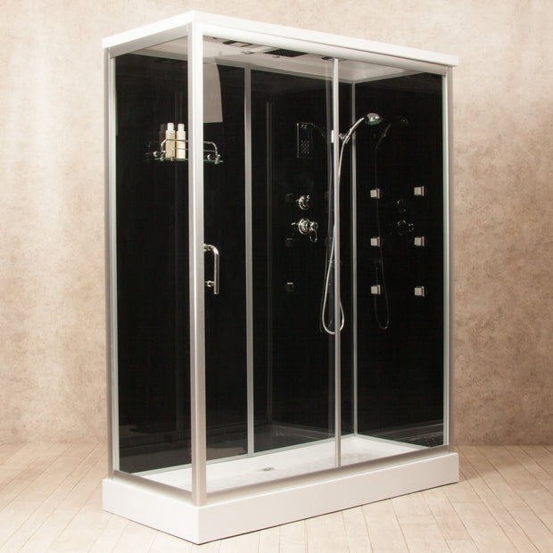 Box Doccia Black Air 70x140 Destra Idromassaggio Multifunzione