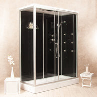 Box Doccia Black Air 70x150cm Destra Idromassaggio Multifunzione