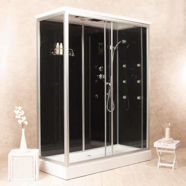 Box Doccia Black Air 70x150cm Destra Idromassaggio Multifunzione