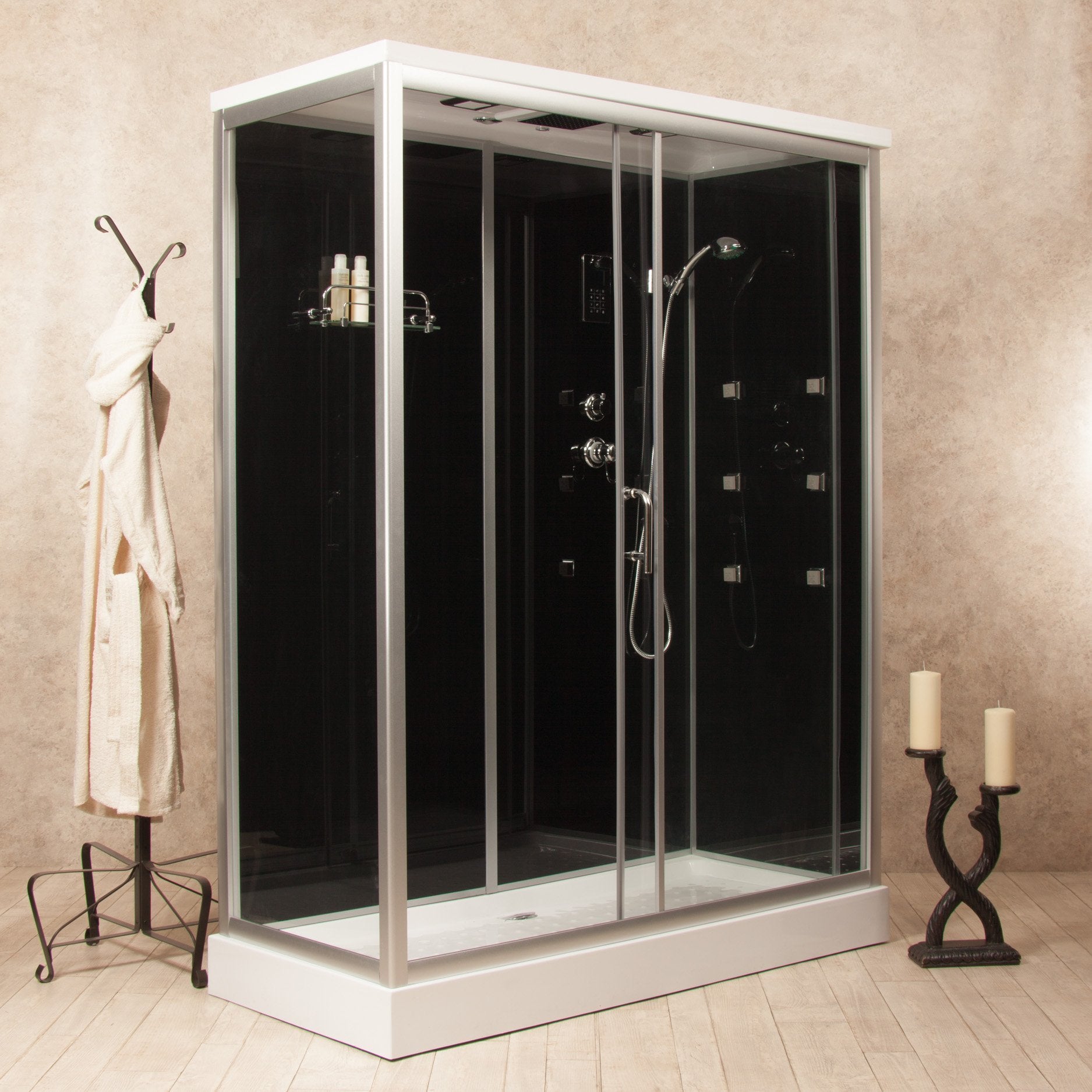 Box Doccia Black Air 70x160 Destra Idromassaggio  Multifunzione