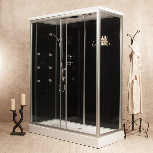 Box Doccia Black Air 70x160cm Sinistra Idromassaggio Multifunzione