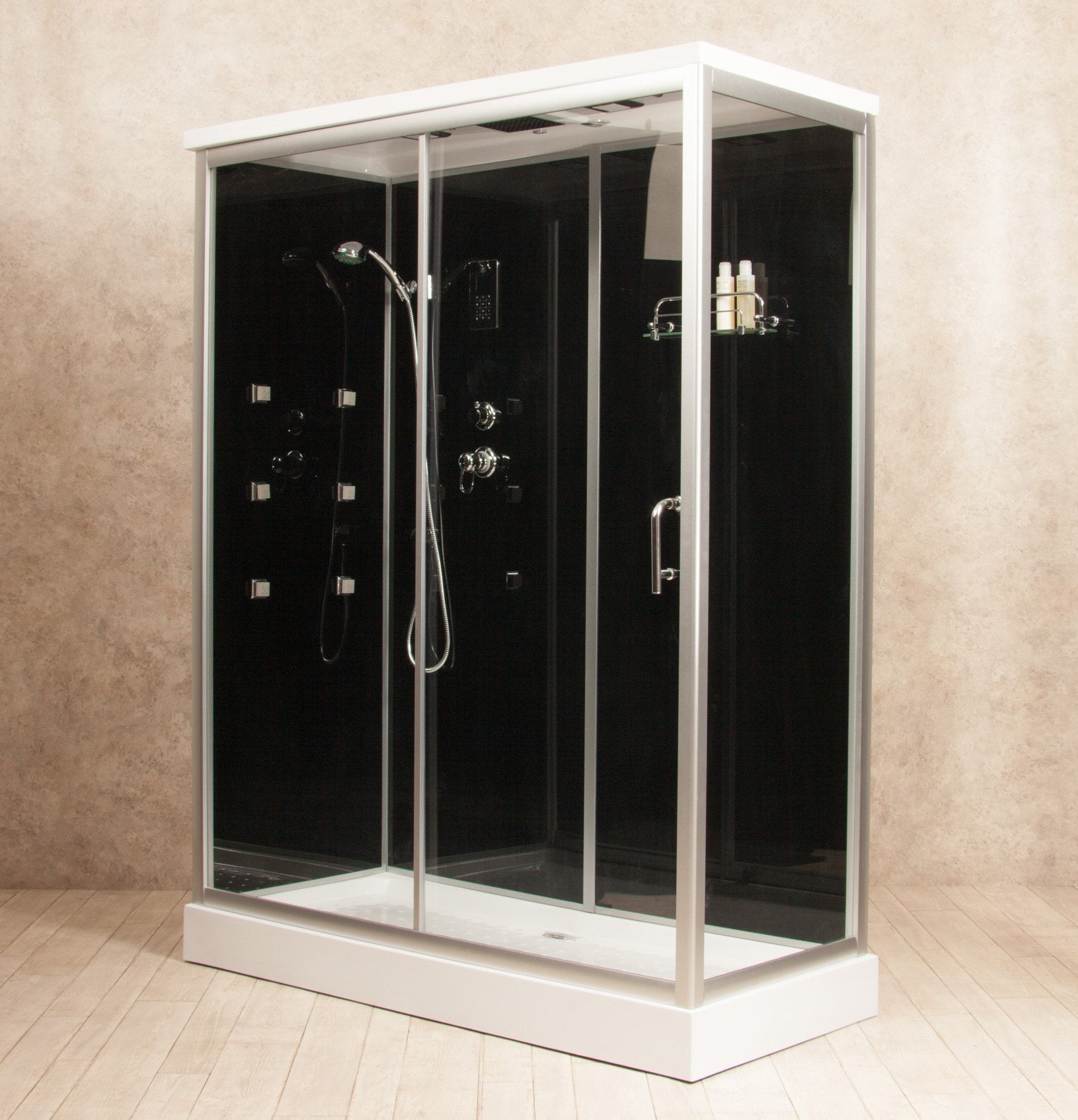 Box Doccia Black Air 70x160cm Sinistra Idromassaggio Multifunzione