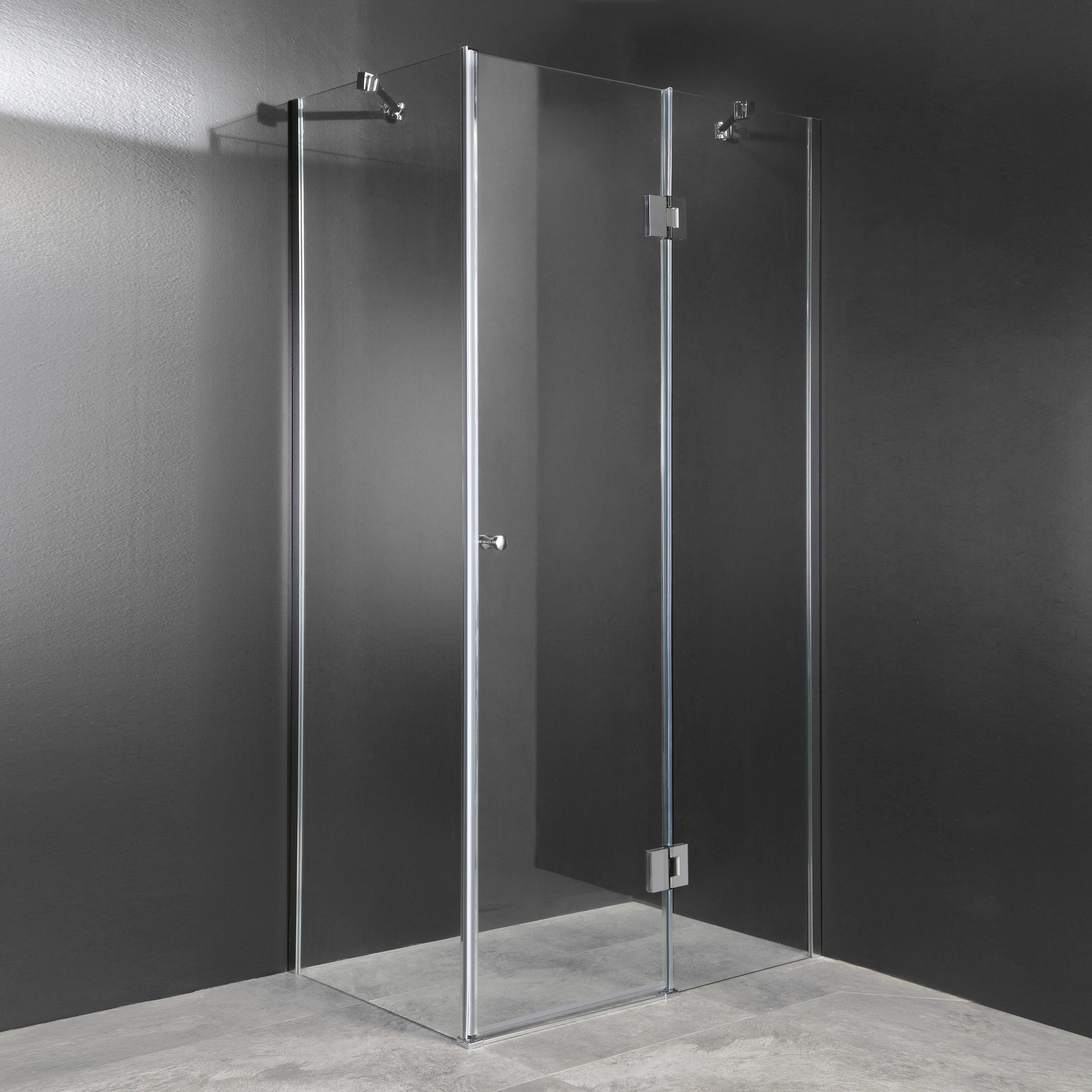 Cabina Doccia Lux Vetri 8mm Telaio Inox 70x130cm Destra
