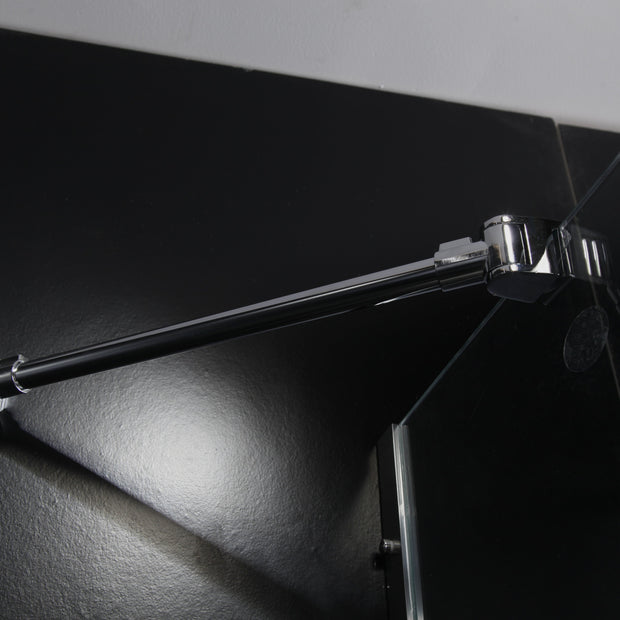 Cabina Doccia Lux Vetri 8mm Telaio Inox 80x130cm Destra