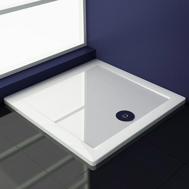 Piatto Doccia in Marmogres/Resina 80x90 Reversibile Universale+Piletta