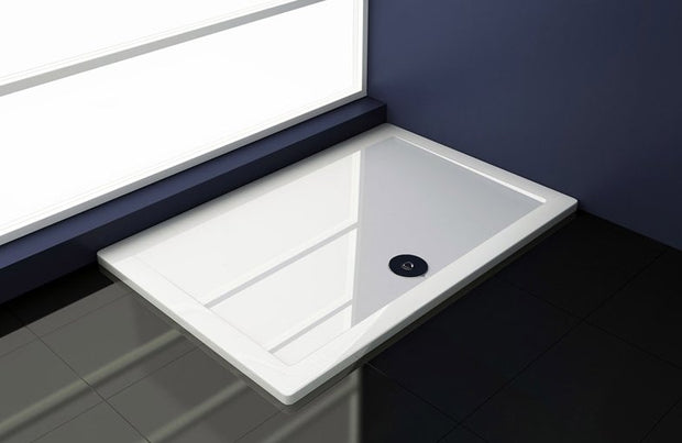 Piatto Doccia in Marmogres/Resina 80x90 Reversibile Universale+Piletta