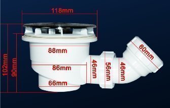 Piatto Doccia in Resina di ABS 70x120 Reversibile Universale + Piletta