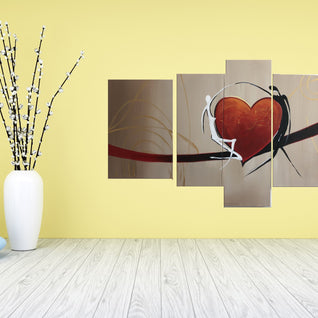 Quadro Dipinto a Mano Olio su Tela Astratto a 5 Pannelli N87
